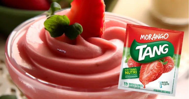 Mousse de morango com Tang