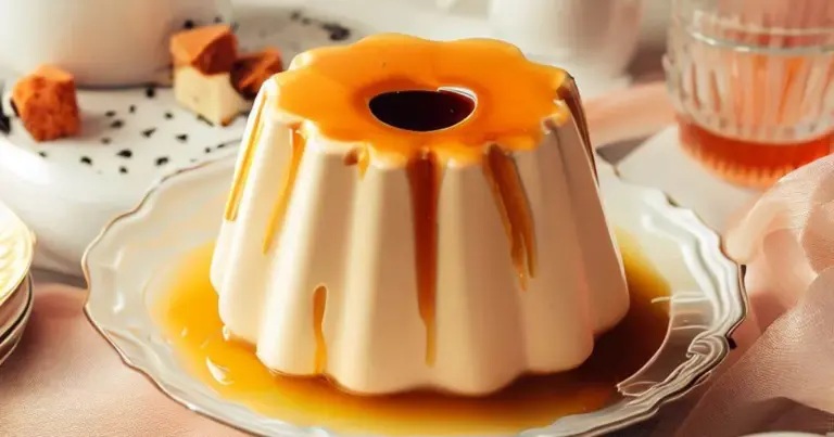 Pudim de clara com calda de caramelo ou de chocolate