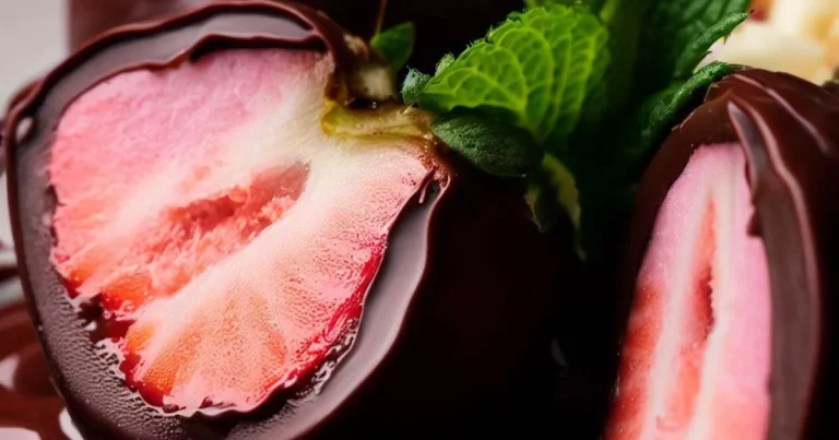 Bombom de iogurte com morango