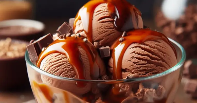 Gelado de doce de leite e chocolate