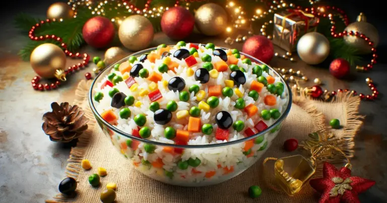Arroz colorido simples de Natal