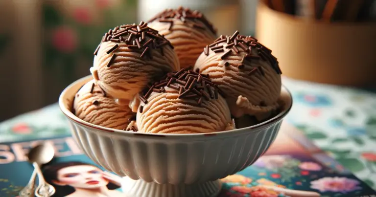 Sorvete de creme de avelã com cream cheese