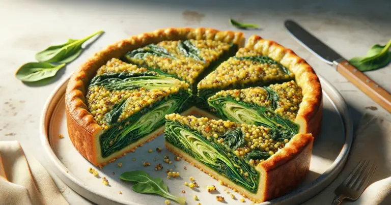 Torta de quinoa com escarola