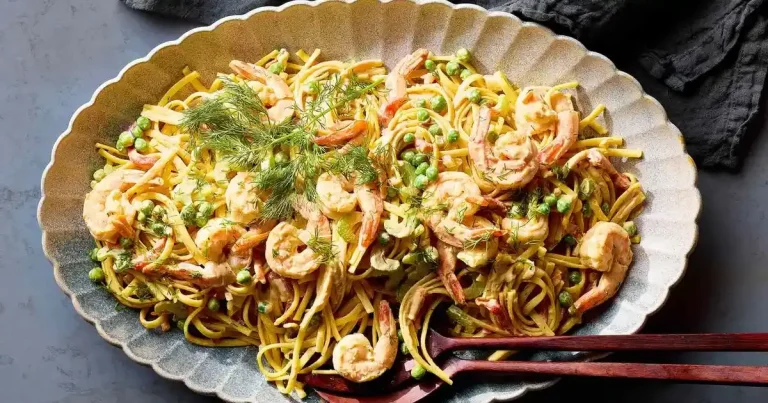 Foto da receita de Salada Fria de Camarão com Linguine
