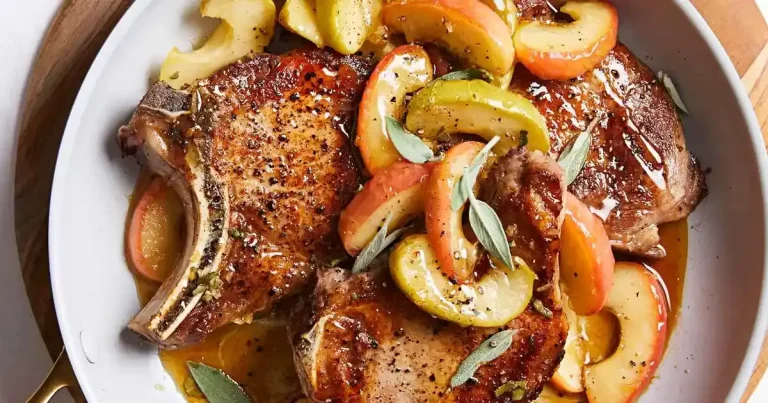Foto da receita de Costeletas de Porco com Maçã e Mel