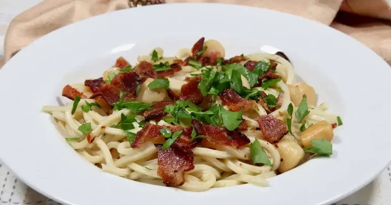 Foto da receita de Espaguete com Vieiras e Bacon