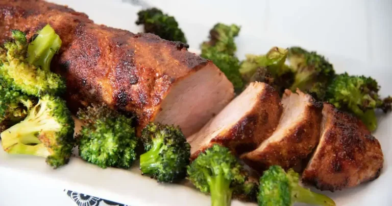 Foto da receita de Filé Mignon de Porco na Air Fryer com Brócolis