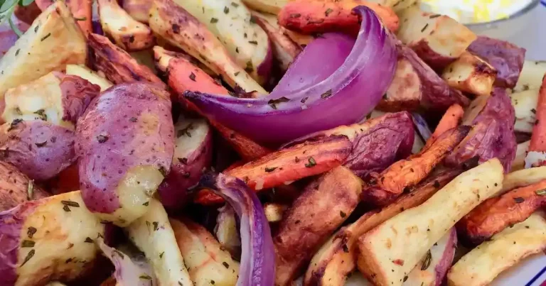 Foto da receita de Legumes Raízes na Air Fryer com Aioli Vegano