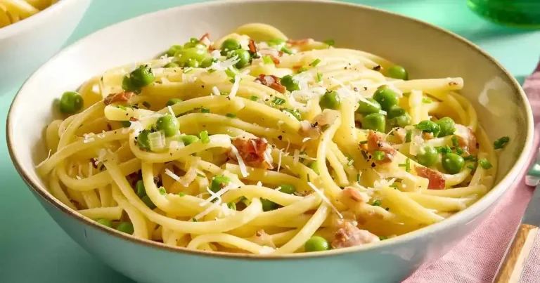 Foto da receita de Massa com Ervilhas e Pancetta
