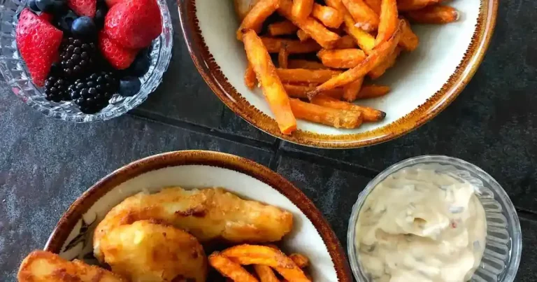 Foto da receita de Peixe e Chips de Batata Doce na Air Fryer