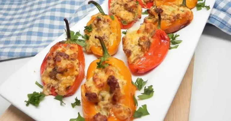 Foto da receita de Pimentões Mini Recheados com Queijo e Linguiça