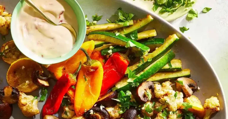 Foto da receita de Vegetais Assados na Air Fryer com Gremolata e Aioli de Pimenta Vermelha