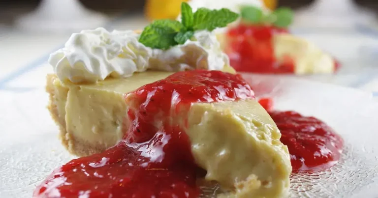 Foto da receita de Torta de Limão Key com Cobertura de Morango e Ruibarbo