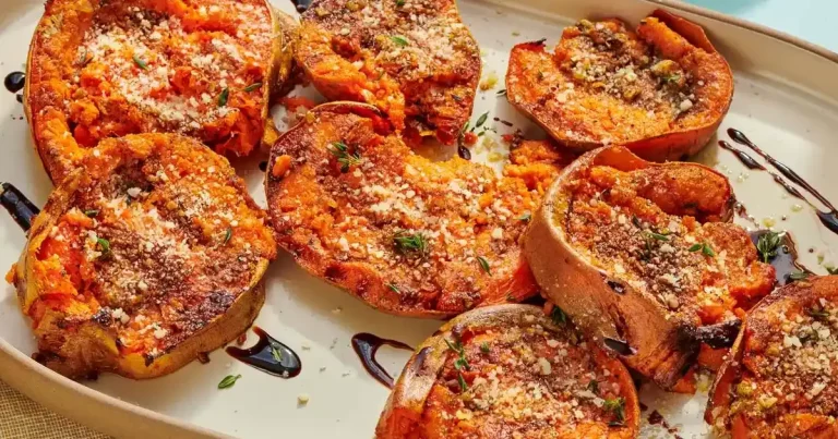 Foto da receita de Batatas-doces Amassadas Mediterrâneas