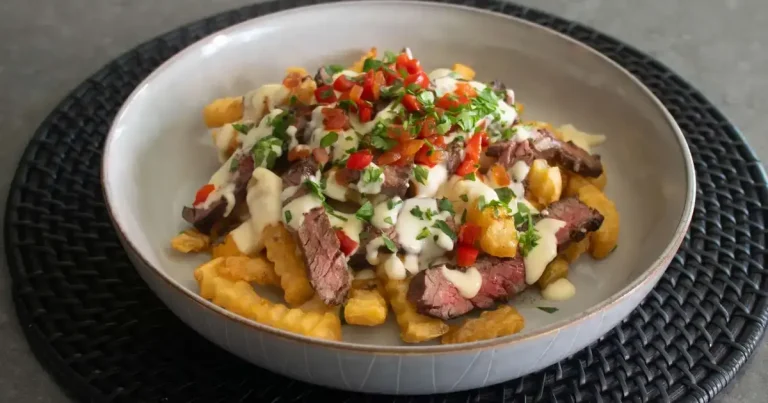 Foto da receita de Batatas Fritas com Alho e Bife