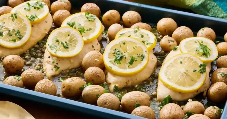 Foto da receita de Frango Piccata com Batatas na Assadeira