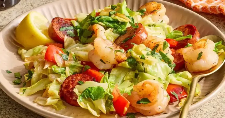 Foto da receita de Repolho Frito com Camarão e Linguiça ao Estilo Sulista