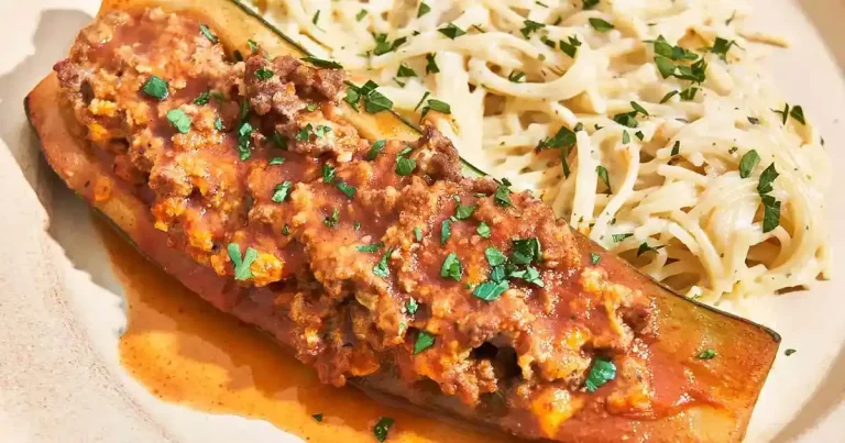 Foto da receita de Abobrinha Recheada com Carne Moída