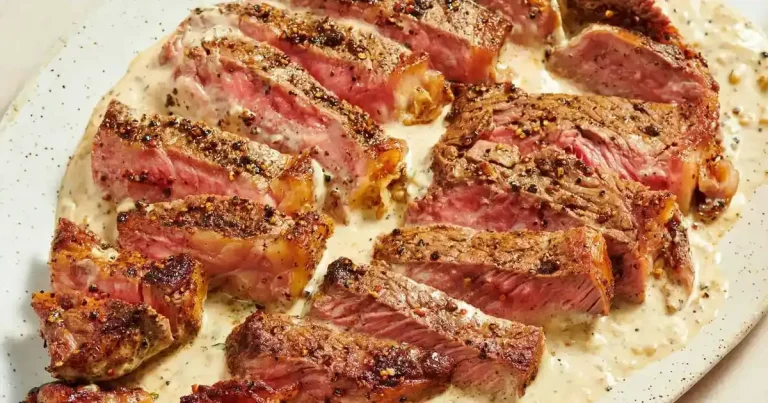 Foto da receita de Bife com Molho Cremoso de Pimenta-do-Reino