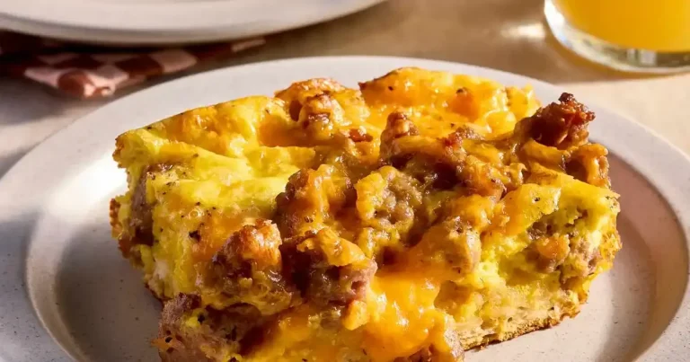 Foto da receita de Casserole de Biscoitos com Linguiça, Ovo e Queijo