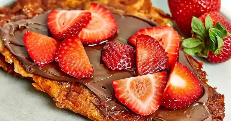 Foto da receita de Croissant Plano com Nutella e Frutas Vermelhas