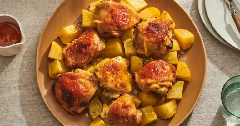 Foto da receita de Frango Assado com Mel e Mostarda e Batatas