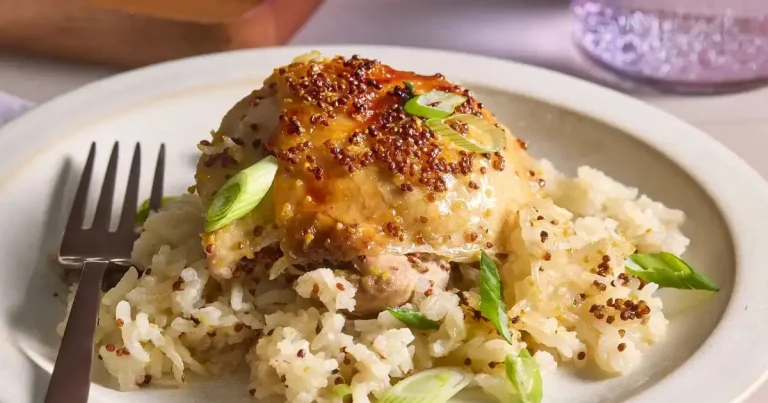 Foto da receita de Frango com Mostarda e Mel ao Forno com Arroz