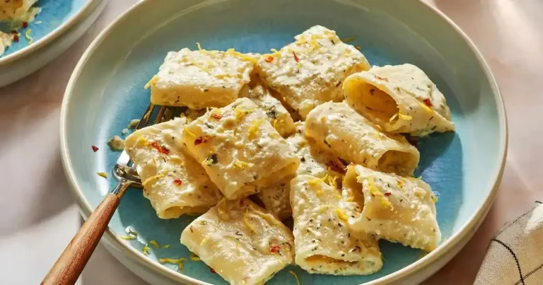 Foto da receita de Massa Assada com Boursin de Limão