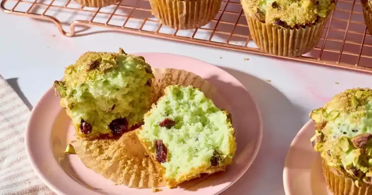 Foto da receita de Muffins de Pudim de Cranberry e Pistache