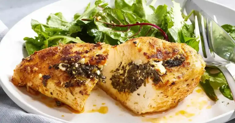 Foto da receita de Peitos de Frango Recheados com Feta e Espinafre
