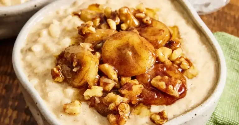 Foto da receita de Pudim de Arroz com Banana e Nozes