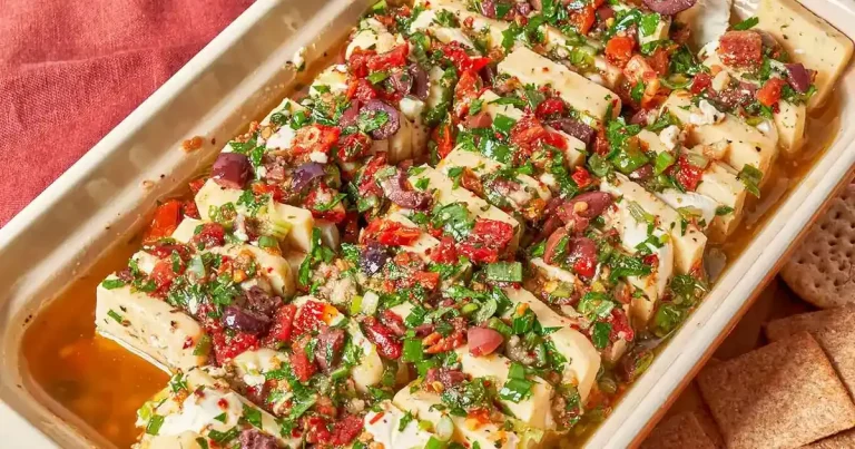 Foto da receita de Queijo Marinado Mediterrâneo