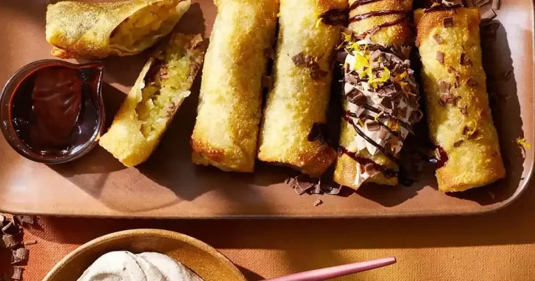 Foto da receita de Rolinho Primavera de Chocolate com Maçã