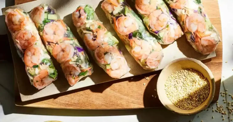 Foto da receita de Rolinhos Primavera com Molho de Gergelim