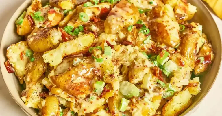 Foto da receita de Salada de Batata Smashed Crocante com Mel e Mostarda