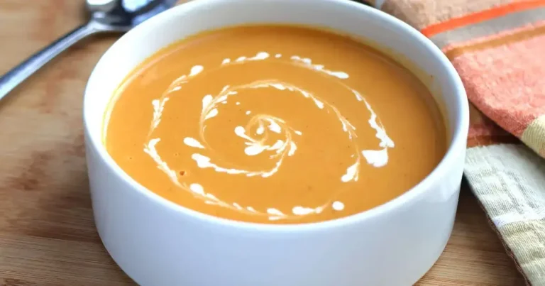 Foto da receita de Sopa de Abóbora Butternut com Harissa
