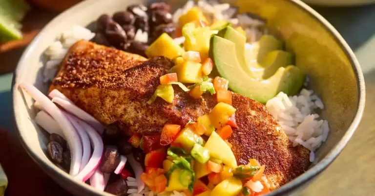 Foto da receita de Tigelas de Salmão Grelhado com Molho Barbecue