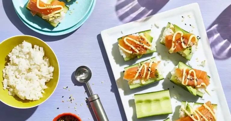 Foto da receita de Barquinhos de Sushi de Salmão e Abacate