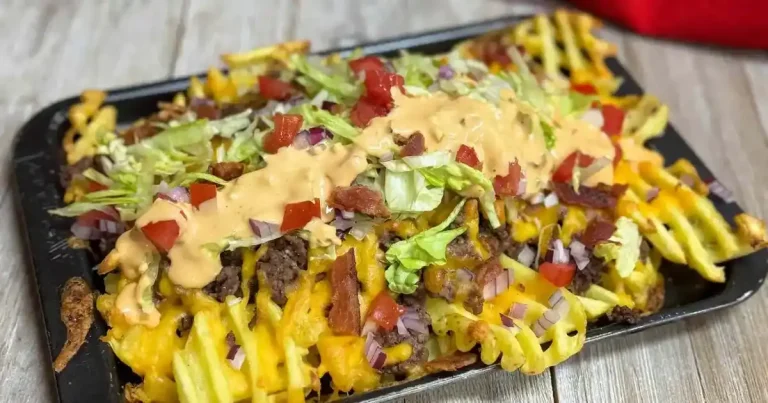 Foto da receita de Batatas Fritas Waffle Recheadas