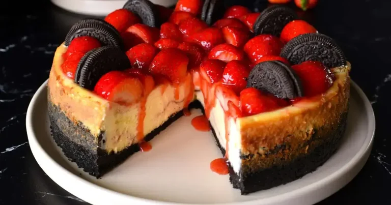 Foto da receita de Cheesecake de Morango com Oreo