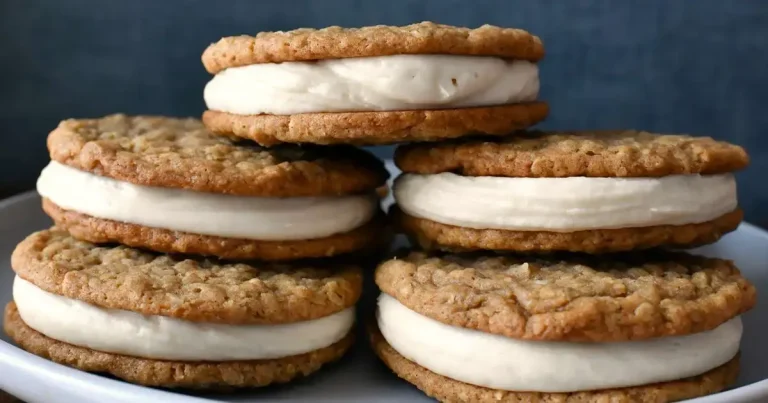 Foto da receita de Cookies de Aveia com Recheio de Cream Cheese