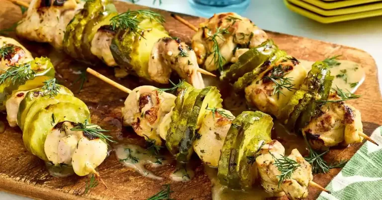 Foto da receita de Espetinhos de Frango com Pepino em Conserva