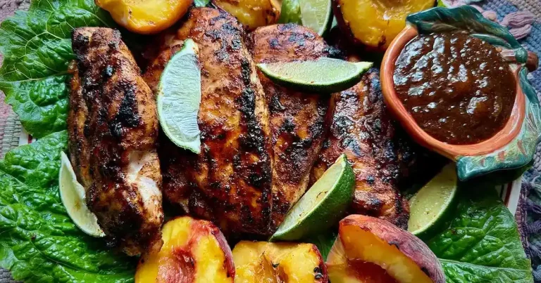 Foto da receita de Frango Grelhado com Pêssegos