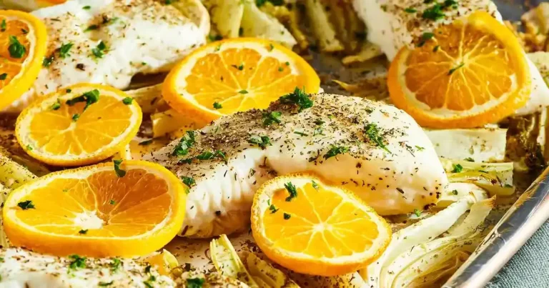 Foto da receita de Halibute Assado com Laranja e Funcho