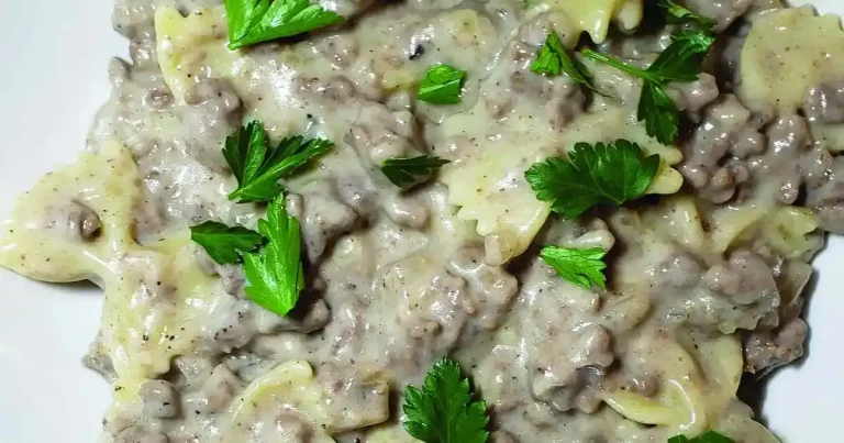 Foto da receita de Macarrão Gravata com Carne Cremosa