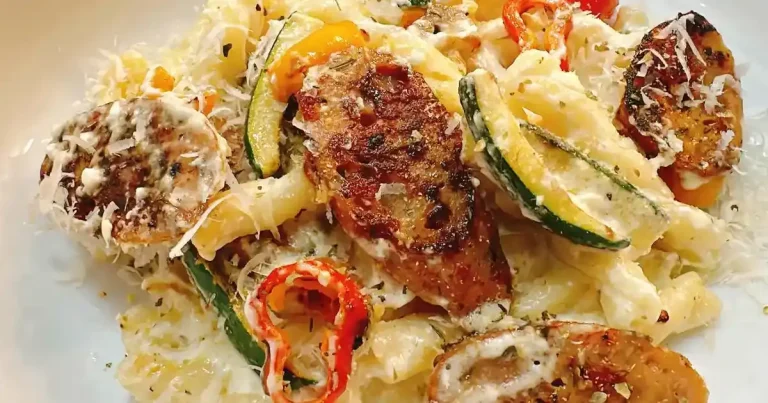 Foto da receita de Massa com Salsicha e Queijo Cottage