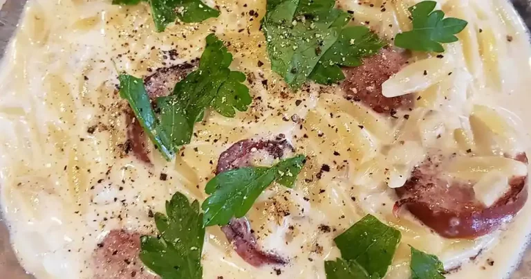 Foto da receita de Orzo Cremoso com Linguiça