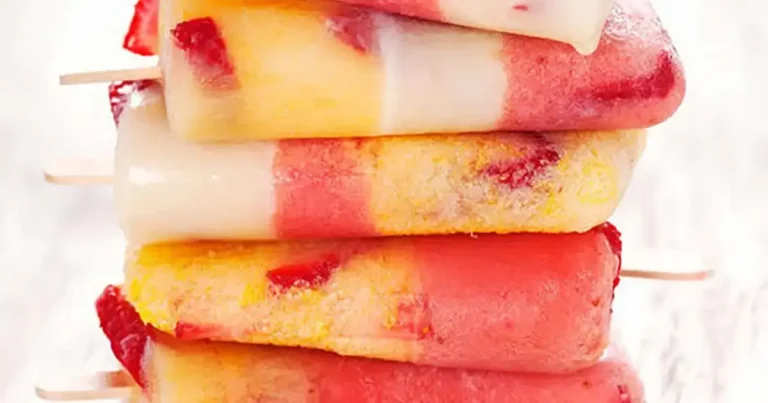 Foto da receita de Picolés de Morango com Laranja