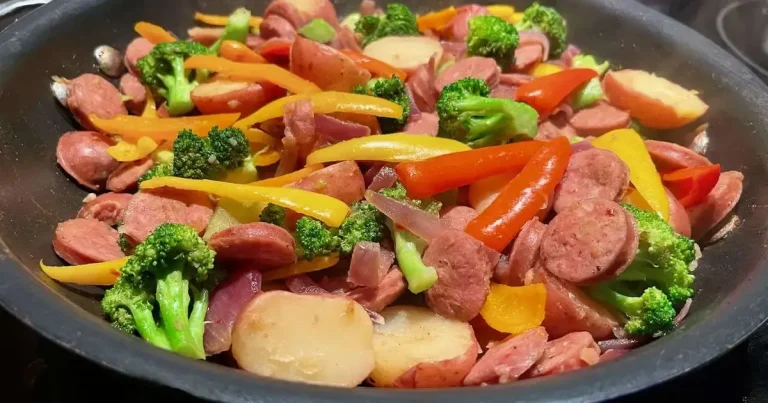 Foto da receita de Vegetais e Linguiça na Frigideira