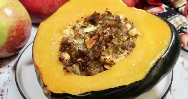 Foto da receita de Abóbora-Ouriço Recheada com Linguiça
